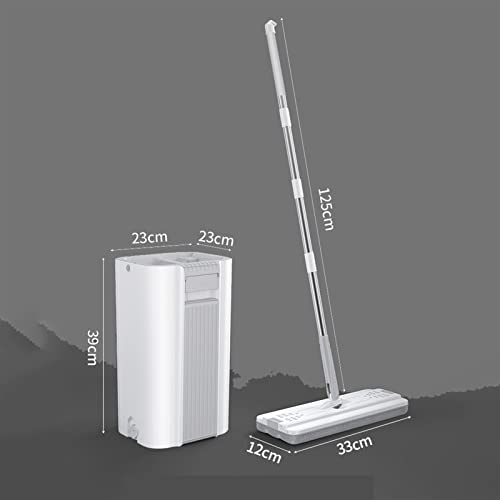 Wischmopp/Flacher Bodenwischer, Bodenreinigung, 360°-Drehung, Mikrofaser-Wischpad mit Eimer-Set, Freisprecheinrichtung, Flacher Bodenwischer und Eimer, Nass- und Trockengebrauch, – Bild 3