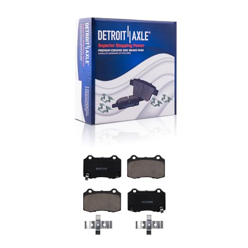 Image of Detroit Axle - REAR Brake Kit for 2009-2019 Cadillac CTS 2010-2015 2017-2024 Chevrolet Camaro, Drilled & Slotted Disc Brake Rotors Ceramic Brakes Pads Replacement: 14.37 inch inch Rear Rotor