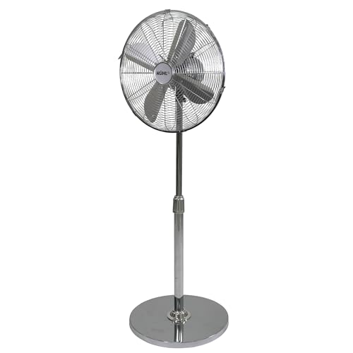 KÜHL 16" Chrome Electric Pedestal Fan | 3 Speed Settings | 80° Oscillation | Adjustable Standing Fan | Easy to Assemble | Home & Office