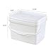Xyskin 3 Gallon Rectangular Food Pail with Lid, White Plastic Utility Industrial Pail with Handle, 4 Pack