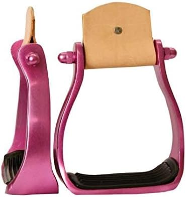 Showman Color Coated Lightweight Aluminum Western Stirrups w/Rubber Tread