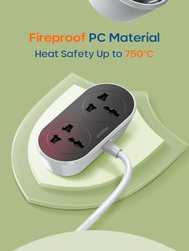 سلك تمديد طاقة ثنائي الاتجاه بطول 10 متر من بيجانت، 2 منفذ عالمي، كيبل تمديد مزدوج 10 متر، 2500 واط 2 قابس سلك كهربائي للمكتب والطاولة والأرضية والمكتب والسيارة (باتجاهين بطول 10 متر)