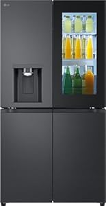 LG GMG960EVEE Multi-Door Kühlschrank mit Gefrierfach (638 L, Energieklasse E) mit InstaView und Craft Ice, Eis- und Wasserspender, Total No Frost, Silber