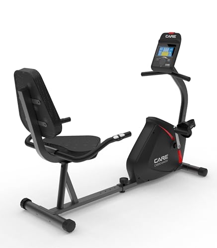 CARE FITNESS - Velo d'appartement semi-allongé - Cardio Master Connecté - Réglable & Confortable - Pédales...
