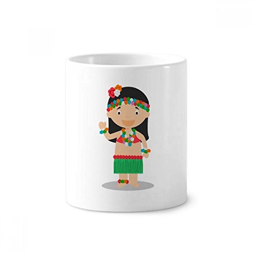 Tasse blanche Hawaï en céramique pour ranger vos brosses à dents