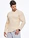 JMIERR Long Sleeve Shirts for Men Fall Fashion Winter 2025 Crew Neck Casual Basic Fitted Thermal Soft Fleece T-Shirt, M, Beige