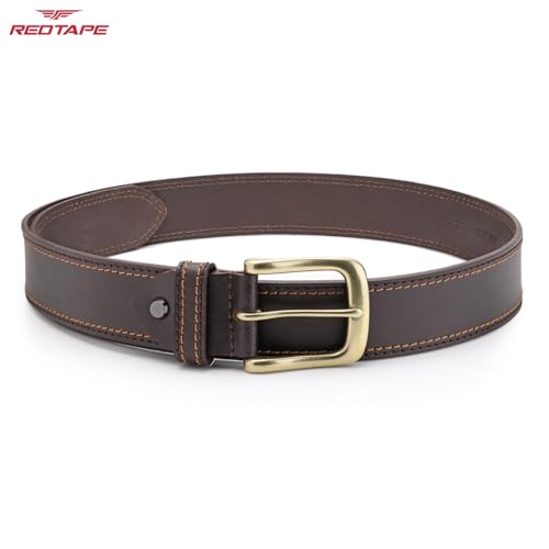 Image of Red Tape Men's Leather Belt | Genuine Solid Leather Casual Belt for Men | Stylish & Durable Waist Belt