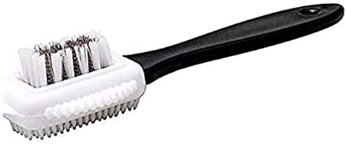 Cepillo multiusos de 4 caras para Nubuck y gamuza, cerdas de latón, cepillo para Nubuck y ante con ángulo de limpieza eficaz
