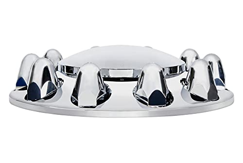 United Pacific 10347 Axle Hub Cover, Front, Chrome, with Dome Cap and 1-1/2" Nut Covers, Push-On by United Pacific - Image 2