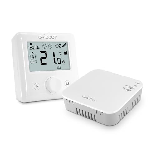 Avidsen 127047 Home Flow Thermostat Wi-Fi intelligent - Contrôle du chauffage de chaudière/chauffage à eau chaude - Connexion Wi-Fi au routeur - Application smartphone - Sans abonnement - Installation