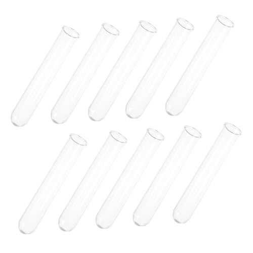 TIDTALEO 10個 試験管 透明ガラス製 口径 科学実験用液体容器 化学液体保持に 観察しやすい多用途クリアチューブ