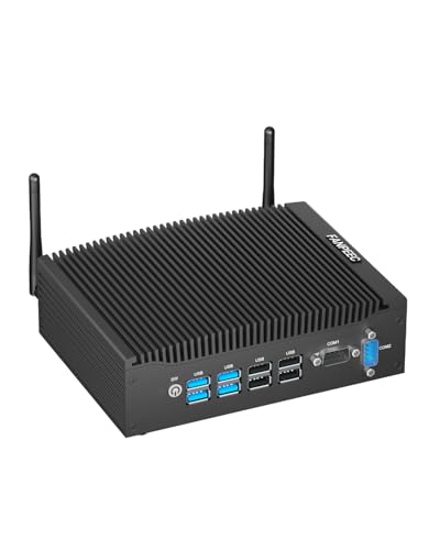 FANPEEC PC Industrial Core i5-8350U, 32GB DDR4 RAM 1TB M.2 SSD, 2 HD, Sin Ventilador Mini PC Win 11 Pro, 2 RS232 COM, WiFi 5, BT4.2, 2 RJ45 LAN, 8 USB, Industrial Computer para Empresas/Hogares