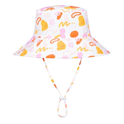 Baby Sun Hat UPF 50+ Sun Protection Hats Toddler Bucket Hat Kids Summer Beach Hats Wide Brim Outdoor Play Hat for Boys Girls