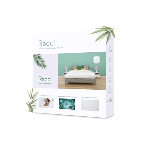 RECCI Protège Matelas 90 x 200 cm - 100% Fibre de Bambou, Ultra Doux, Hautement Respirant,...