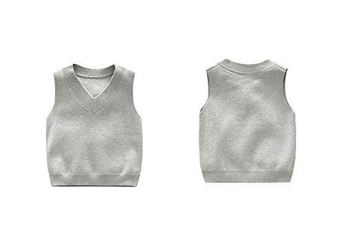Image of PTPUKE Baby Boys Girls V Neck Comfort Knitted Sleeveless Pullover Sweater Vest