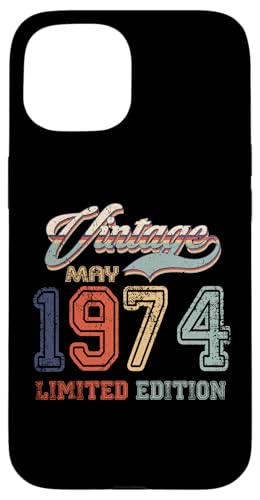 51 Years Old Retro Vintage May 1974 Funny 51st Birthday Coque pour iPhone 15