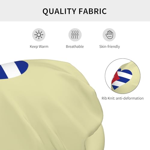 Love Cuban Flag Children Hip Hop Knitted Hat Kids Elastic Leisure Knit Cap Warm Sleep Beanies Black3