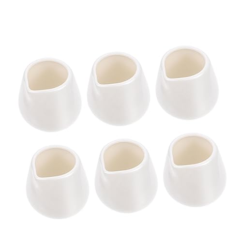 COLLBATH 6pcs Ceramic Milk Cup Sugar and Creamer Serving Bowls Creamer Dispenser Creamer Container Sauce Bowl with Handle Espresso Pitcher Household Cream Pitcher Creamer Jug Ceramics White