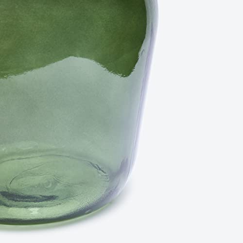 Handmade Damajuana Glass Carafe 4L Smooth - Mediterranean Style Glass Bottle or Carafe for Home Decoration as Vase (Olive Green) - Image 3