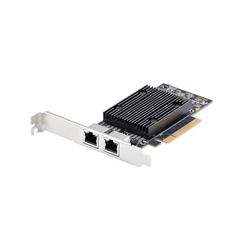 Image of StarTech 2-Port PCIe 10Gb Ethernet Network Card, TAA (PR210B-NETWORK-CARD) | 10GBASE-T, BCM57416 Chipset, Windows and Linux, NIC Card