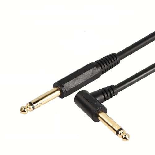6.35mm 1/4 inch Male Mono TS Instrument Cable [5 M], Right Angle ...