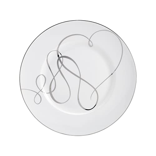 Mikasa Love Story Platinum Banded Salad Plates, Set Of 4, 8.5-Inch, White #TOP1