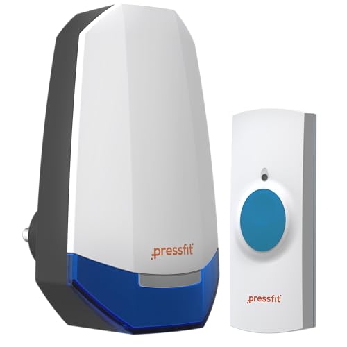 Pressfit Echo-V Wireless Doorbell Chime Kit for Home, Offices, Hospitals and Clinics Comes with 48...