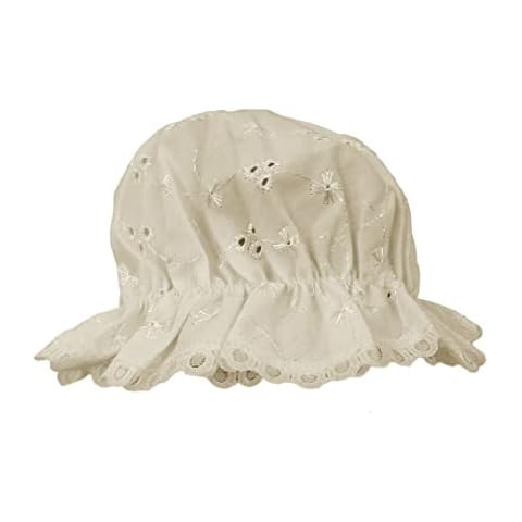 Dollar Jeans Angel Kids Baby Girls Toddler Mop Hat Cream Broderie Anglaise Sun Cap Newborn - 6 Months Cover