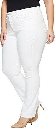Nydj Women's Size Marilyn Straight Ankle Jeans | Slimming & Flattering Fit, Optic White, 18 Plus #TOP1