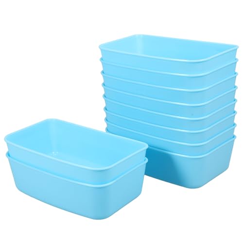 Hemobllo Cuencos para Perros y Gatos Colgantes 10 Piezas Tamaño M Plástico Azul Claro Reutilizables Resistentes al Desgaste para Jaulas Suministros de Alimentación Mascotas