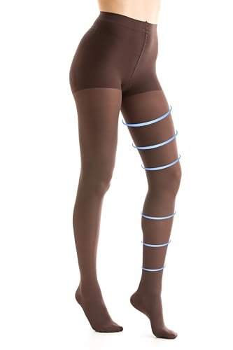 Gi&Gi Collant Compressivo da Donna, Calze Contenitive a Compressione Graduata,vera micro 70 den 14-16 mmhg (IT, Testo, L, Regular, Regular, MARRONE)