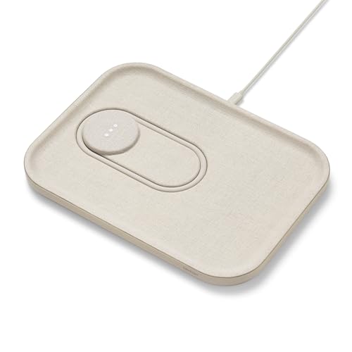 COURANT MAG:3 Charger and Tray - Belgian Linen, Multi-Device Charger Compatible with MagSafe iPhones...