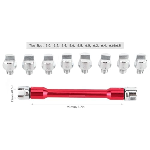 Image of Dirt Bike Spoke Wrench,10pc Motorcycle Spoke Wrench Set, Spoke Wrench Head Sizes 5.0-6.8mm With Storage Box Fits for XR CRF KLX TTR 50 70 110 250(C(red))