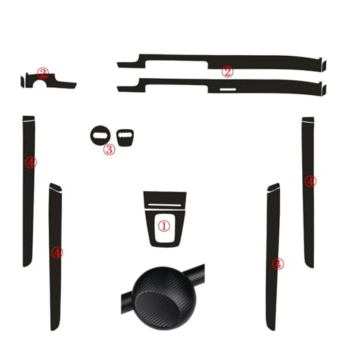 Kit autocollants carbone 5D console centrale inserts de porte A4 B6 B7