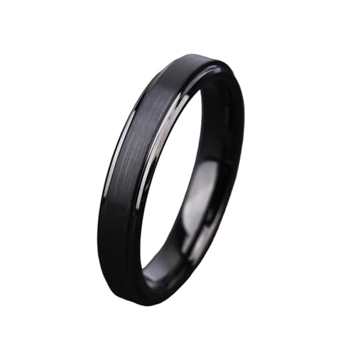 Bague tungstène de mariage brossée 4mm 6mm 8mm anneau alliance hommes femmes
