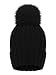 LITHER Womens Girls Winter Fur Hat Real Large Fox Fur Pom Pom Beanie Winter Hats
