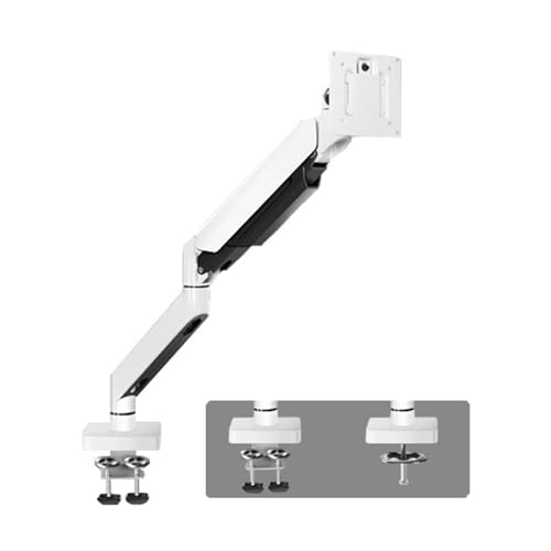 GLigeT Ergonómico Brazo resistente for monitor de 17 a 49 pulgadas de hasta 33 libras, soporte for un solo monitor ultra ancho totalmente ajustable Escritorio para Pantallas(Blanco)