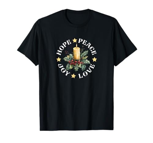 Adventskerze Peace Hope Love & Joy T-Shirt