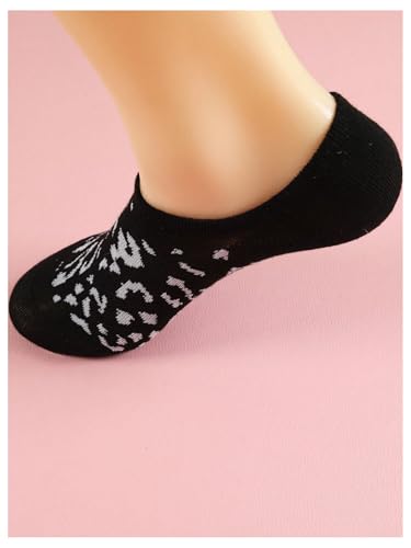 Image of WDIRARA Women's 6 Pairs Leopard Print Low Cut Socks No Show Socks