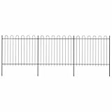Homgoday Schwarz Stahl Gartenzaun 510x200cm Bügel-Design Sicherheitszaun für Privat- und Geschäftsgrundstücke Model277676