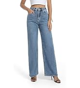 Guaile Women's High Waisted Straight Leg Jeans Stretch Jeans for Women Boyfriend Jeans Casual Den...
