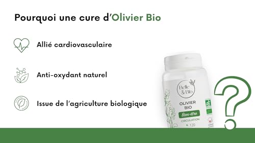 ANTIOXYDANT & ALLIÉ CARDIOVASCULAIRE - Olivier certifié Bio - Pilulier 120 gélules - Cure 1 mois - Complément Alimentaire BELLE&BIO - Fabriqué en France – vue 5