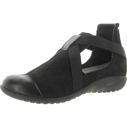 Rakua feminina NAOT, Black Velvet Nubuck/Black Madras Leather, 8