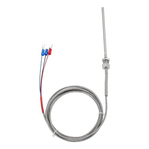 sourcing map PT100 RTD Thermocouple Stainless Steel NPT1/8 Temperature Sensor Probe -50 to 500C 6.6ft 4x100mm