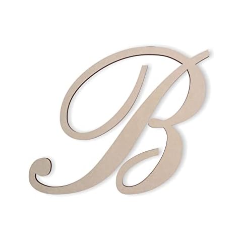Wooden Letters by Jess and Jessica | Wooden Letters for Wall Decor | Wooden Letters to Decorate Wall | Cursive Wooden Letters | Laser Cut Wood Letters Decor for DIY | 14" Long x 1/4" Thick - Letter B Cover