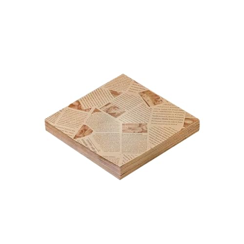 耐油紙 | 揚げ物、コロッケ、ノンスティック食品包装用 | ハンバーガー/サンドイッチの包み紙、ベーキングシート、パーチメントペーパー | レストランや家庭での使用に最適 (25*25cm-200枚,A)