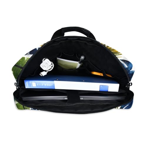 Bolso para portátil con estampado de hojas y múltiples bolsillos miniatura 7