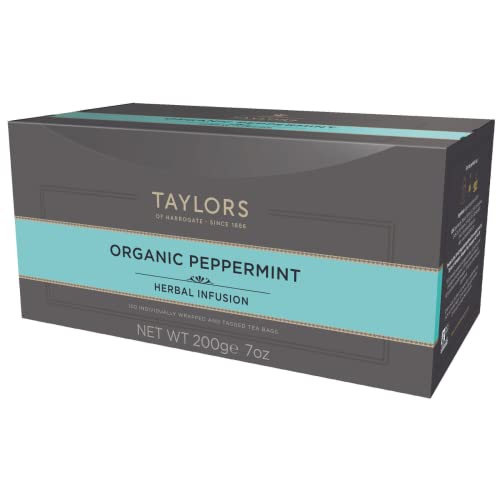 Taylors of Harrogate Organic Peppermint Herbal Tea, 100 Count (Pack of 1)