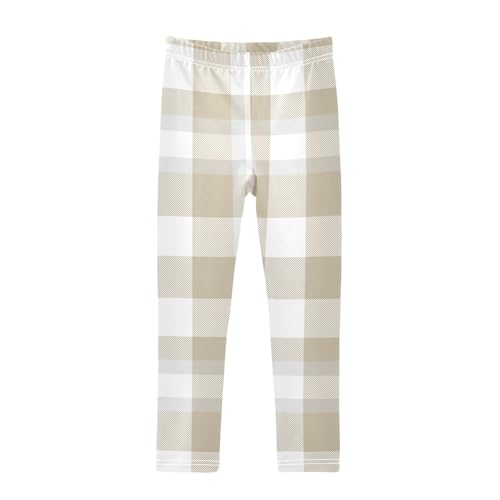 Brown Taupe Plaid Girl Shorts Cotton Cartwheel Shorts Streetwear for Performance