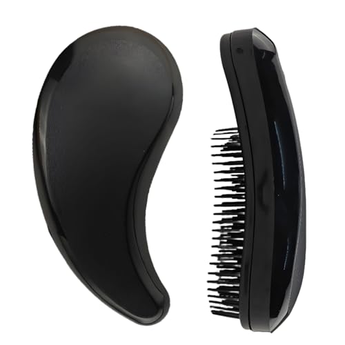 PetJoyHaven Comma-Shaped Small Dog Brush, Puppy Essentials (Black)